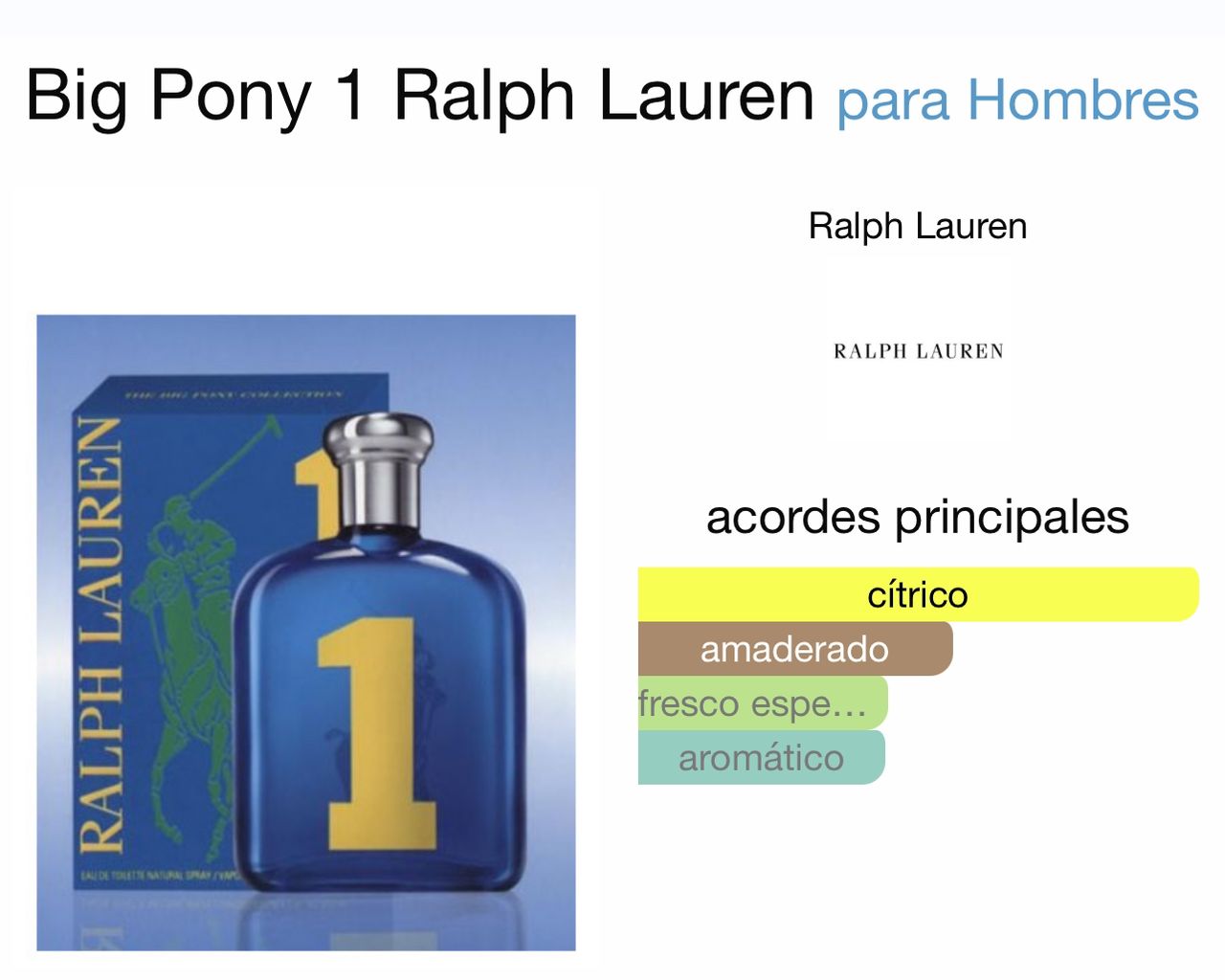 Big Pony #1 - Ralph Lauren 100ml 70usd