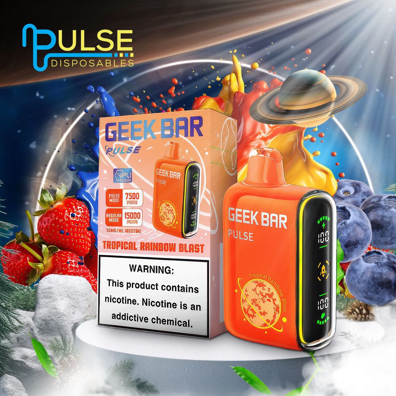 GEEK BAR Pulse Tropical Rainbow Blast 15000puffs 35usd