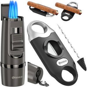 Juego de mechero y corta puros