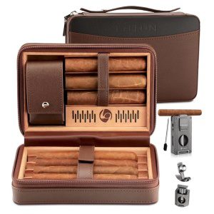 Humidor portátil + mechero cortapuros